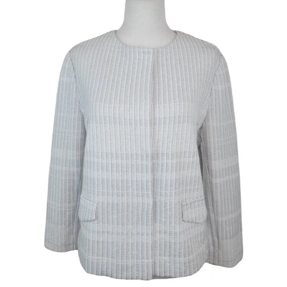 AMINA RUBINACCI x DAVIDE CENCI Light Blue Linen Knit Jacket Blazer Size 48 US 12 - Picture 11 of 12